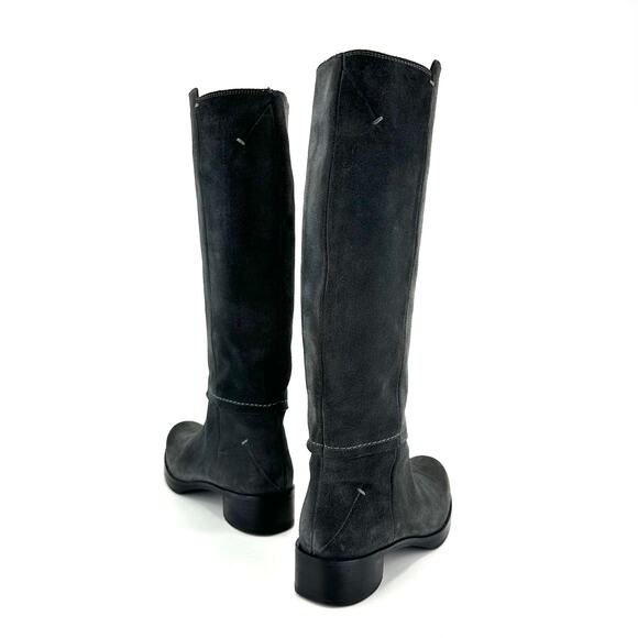 Costume National Women Gray High-End Boot Size 7.5 Luxury Italian Suede Platform - Picture 13 of 16